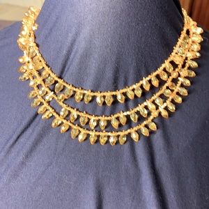 Gorgeous Three Strand Crystal Necklace